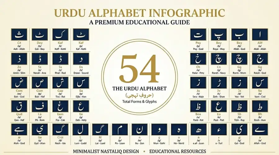 اُردُو حروفِ تہجی کی درست تعداد (54) اردو حروفِ تہجی کی مکمل تعداد اور ترتیب (جدید 54 حروف)